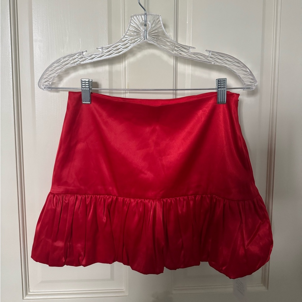 NWT MORE TO COME Ara Mini Skirt in Red XS